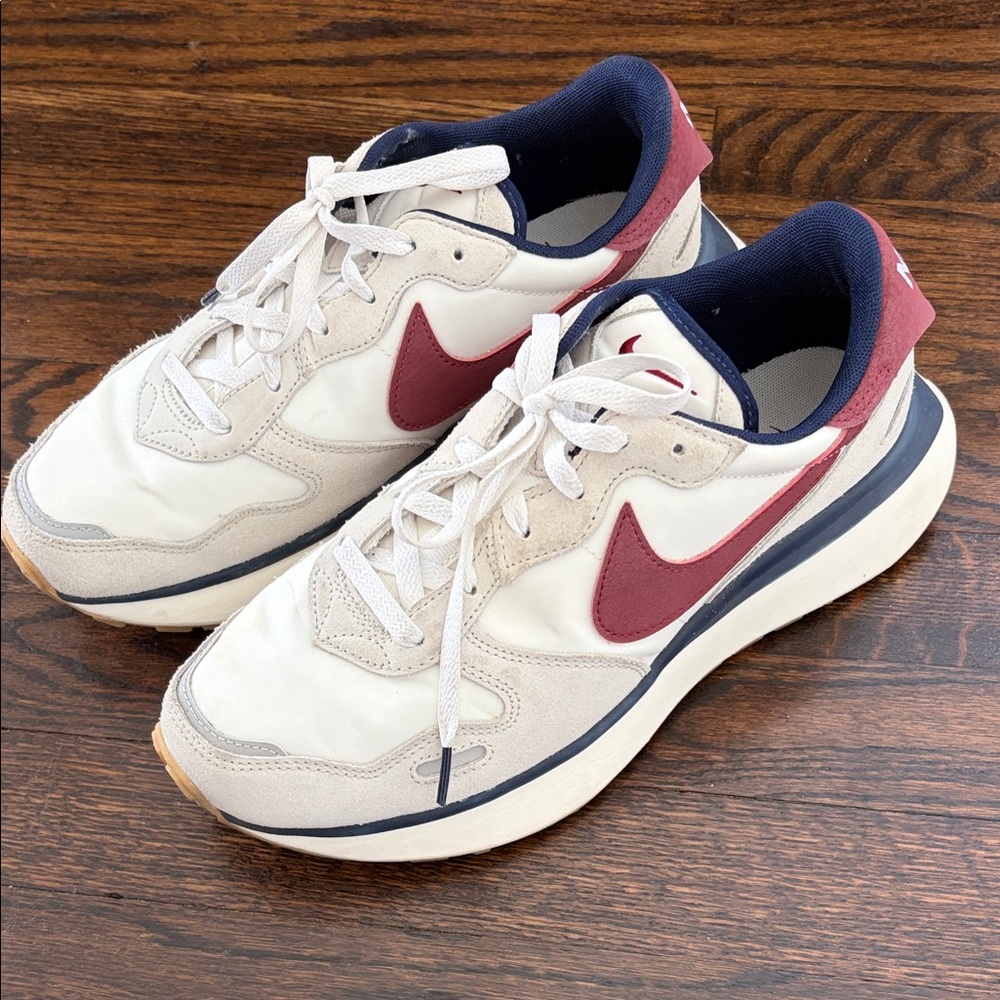 Nike Women’s Cream and Burgundy Retro Runner Sneakers